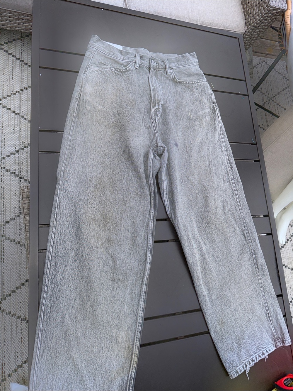 H&M baggy baggy Classic High-Rise Light Gray Mens  Jeans